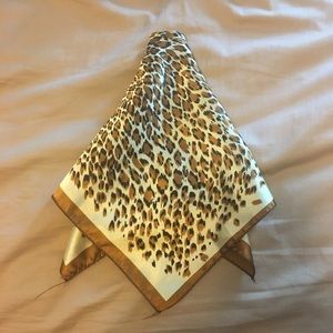 Vintage square leopard silk scarf